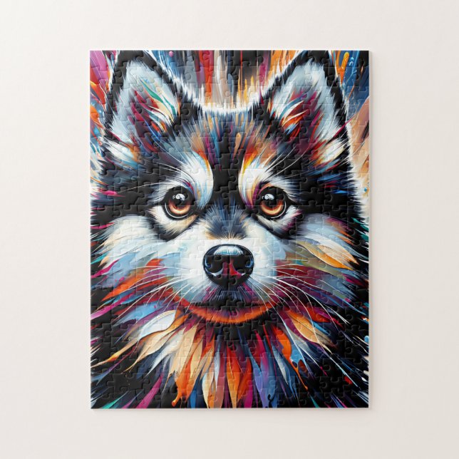 Puzzle Impression acrylique Chien Alaskan Klee Kai | Colo (Vertical)