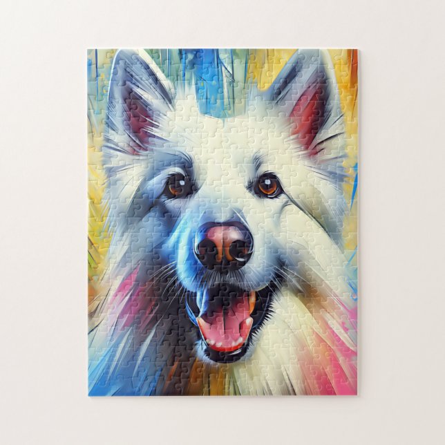 Puzzle Impression acrylique Chien berger allemand blanc A (Vertical)