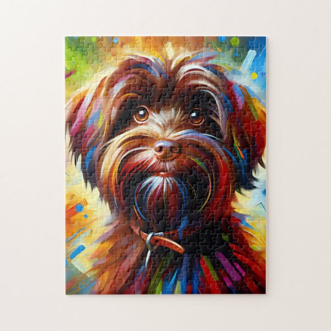 Puzzle Impression acrylique Chien havanais au chocolat Am (Vertical)