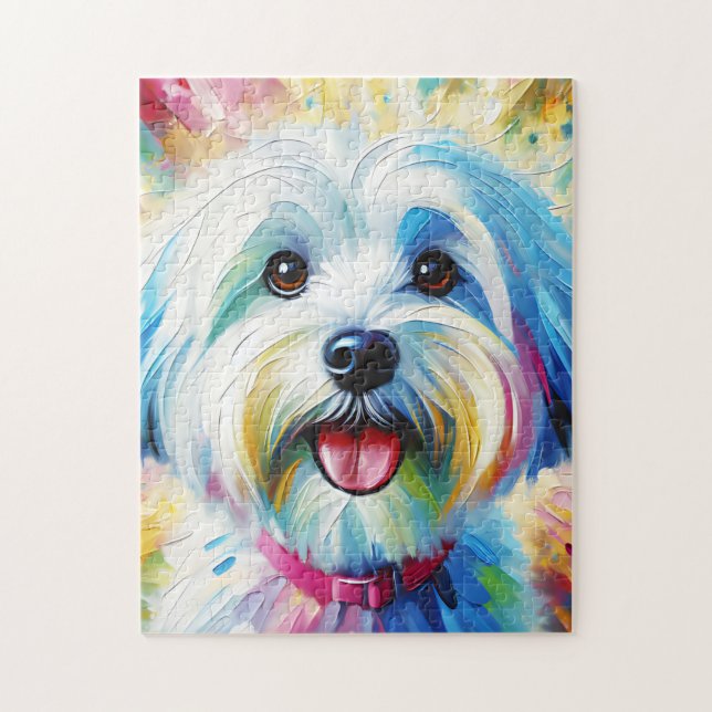 Puzzle Impression acrylique Chien Havanais blanc Cadeau p (Vertical)