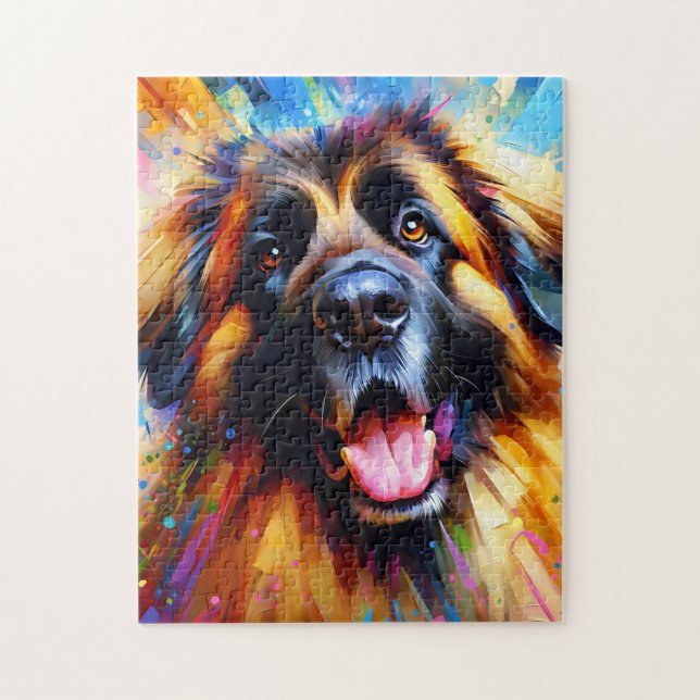 Puzzle Impression acrylique chien Leonberger Cadeau amate (Vertical)