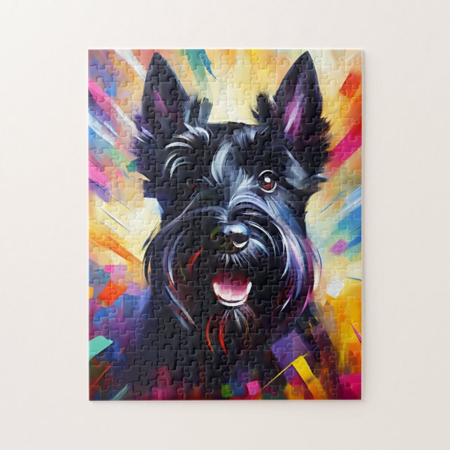 Puzzle Impression acrylique Chien noir Terrier Écossais A (Vertical)