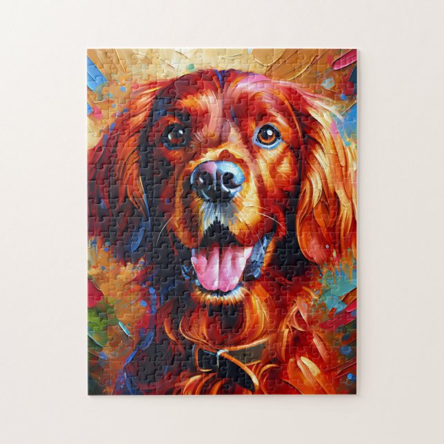 Puzzle Impression acrylique Chien Setter Irlandais Rouge  (Vertical)