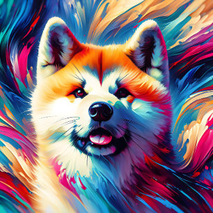 Puzzle Impression acrylique de chien Akita Inu   Coloré  