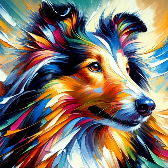Puzzle Impression acrylique de chien Colley | Coloré | Vi (Créateur téléchargé)