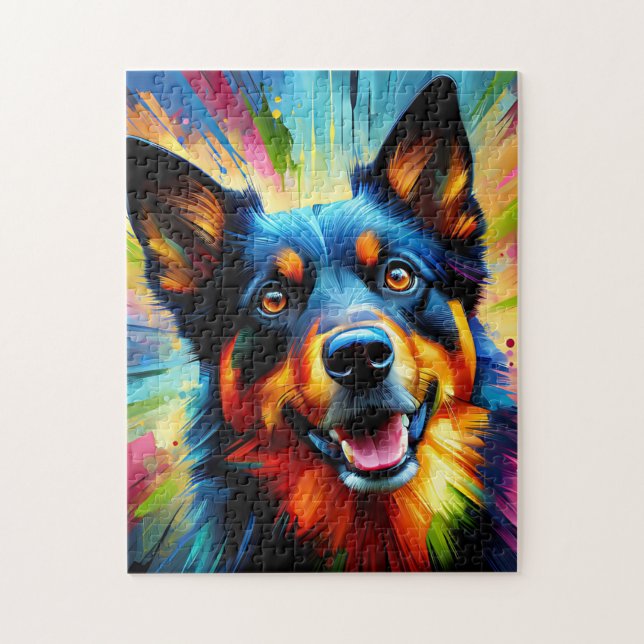 Puzzle Impression acrylique de chien Kelpie australien |  (Vertical)