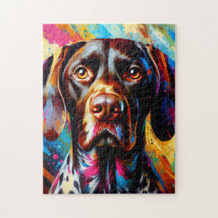 Puzzle Impression acrylique de chien Pointer allemand à p