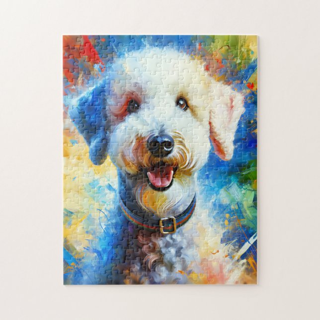 Puzzle Impression acrylique de chien Terrier Bedlington C (Vertical)