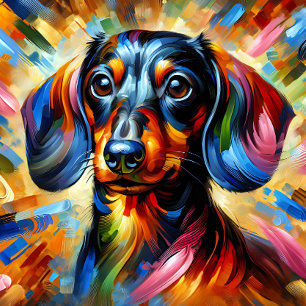 Puzzle Impression acrylique de teckel Coloré Vibrant