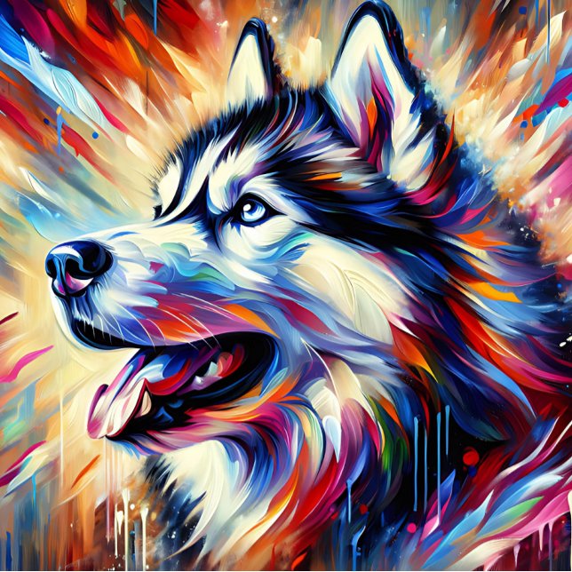 Puzzle Impression acrylique Husky sibérien | Coloré | Vib (Créateur téléchargé)