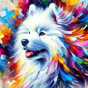 Puzzle Impression acrylique Samoyède Coloré Vibrant