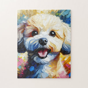 Puzzle Impression d'art acrylique Chien Bichon Frise Cade