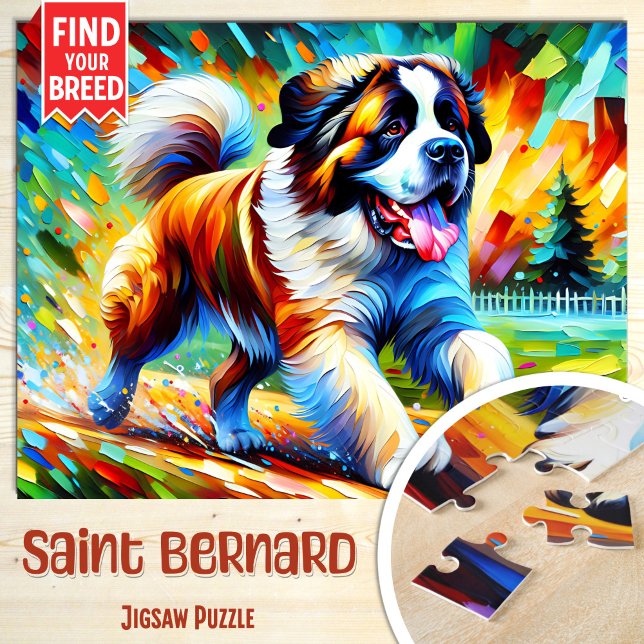 Puzzle Impression d'art acrylique Chien Saint-Bernard Cad (Créateur téléchargé)