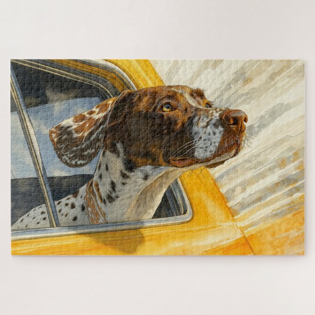 Puzzle Impression d'art Chien Tacheté en Promenade en Voi (Horizontal)