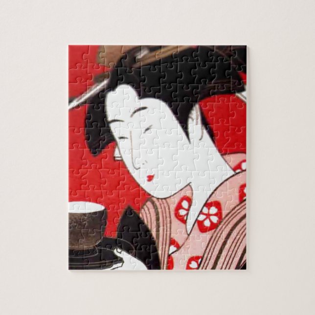 Puzzle Impression d'art de cérémonie de thé de dame japon (Vertical)