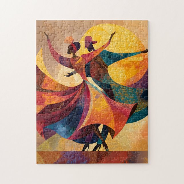 Puzzle Impression d'art de couple africain dansant (Vertical)