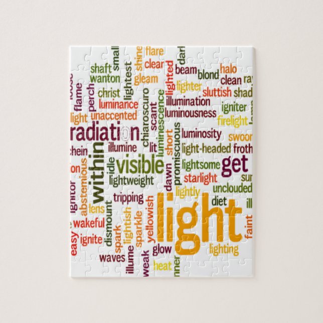 Puzzle Impression d'art de nuage de mots lumineux (Vertical)