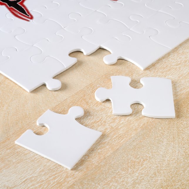 Puzzle Impression d'art de Santa rouge et blanc marchant  (Côté)