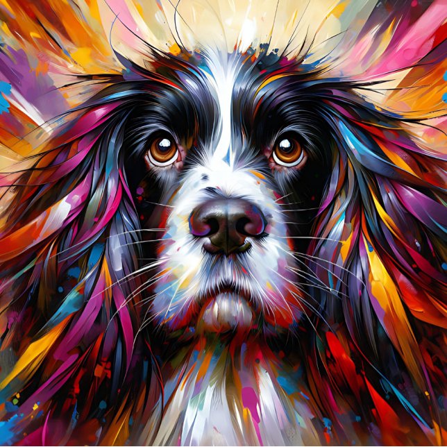 Puzzle Impression d'art en acrylique de chien English Spr (English Springer Spaniel Acrylic Art Print.)
