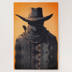 Puzzle Impression d'art mural de cow-boy hors-la-loi somb
