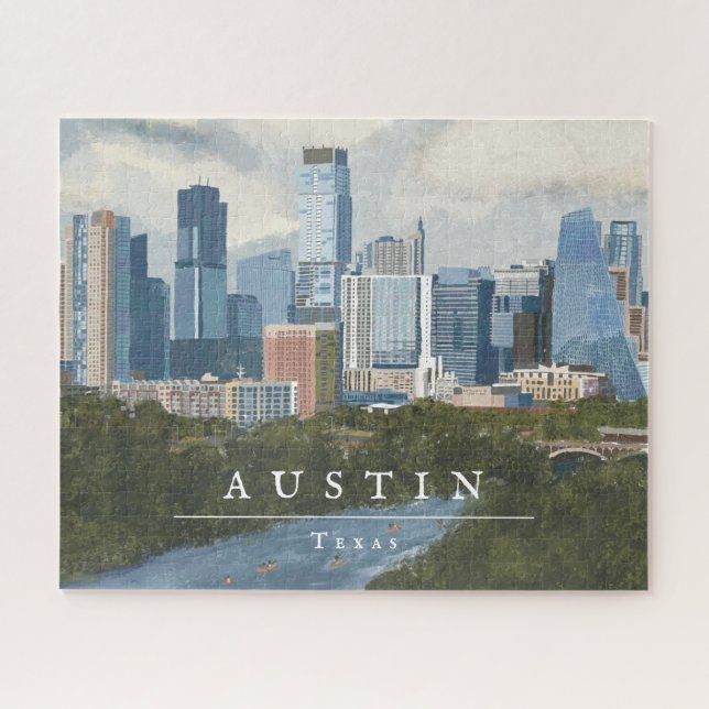 Puzzle Impression d'Austin Skyline Peint Art (Horizontal)