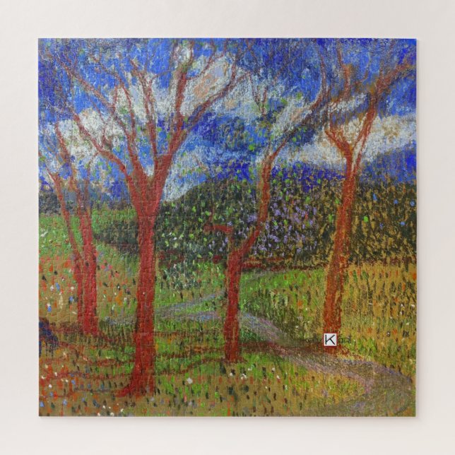 Puzzle Impression de bois coloré d'arbre (Vertical)