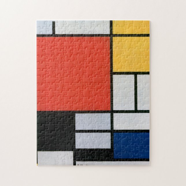 Puzzle Impression de composition de Piet Mondrian rouge j (Vertical)