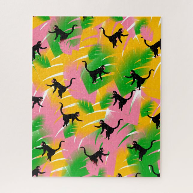 Puzzle Impression de motif singe vintage (Vertical)