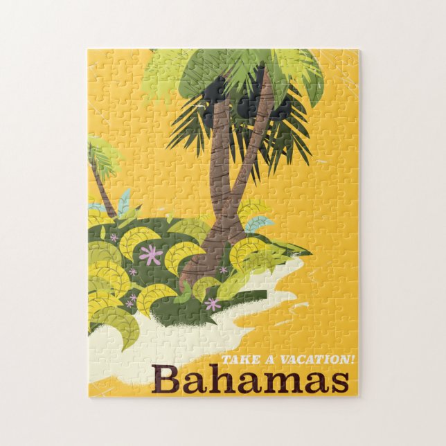 Puzzle Impression de voyage ancienne des Bahamas. (Vertical)