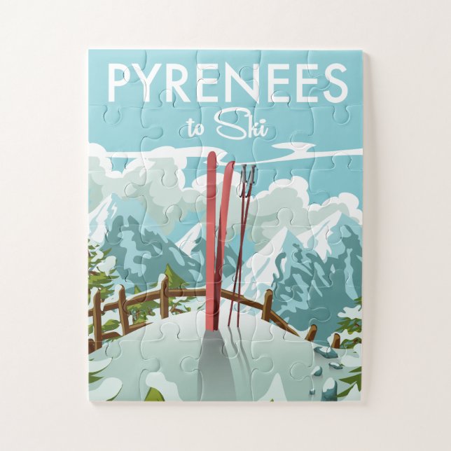 Puzzle Impression de voyage Pyrenees To Ski. (Vertical)