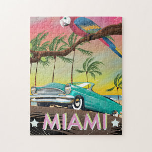 Puzzle Impression de voyage rétro vintage Miami
