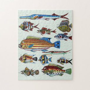 Puzzle Impression d'histoire naturelle de poissons exotiq