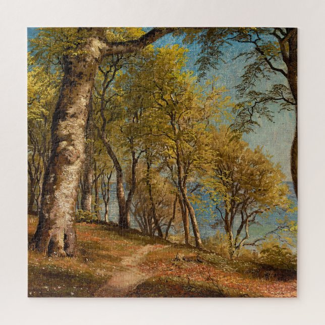 Puzzle Impression d'une peinture à l'huile de forêt côtiè (Vertical)