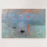 Puzzle Impression, lever de soleil, Claude Monet<br><div class="desc">Oscar-Claude Monet (14 novembre 1840 - 5 décembre 1926) était un peintre français, un fondateur de la peinture impressionniste française et le praticien le plus cohérent et le plus prolifique de la philosophie du mouvement d'exprimer ses perceptions avant la nature, surtout en ce qui concerne la peinture en plein air....</div>