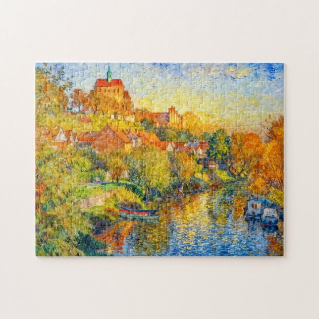 Puzzle Impressionist Autumn View of Havelberg Cathedral w (Horizontal)