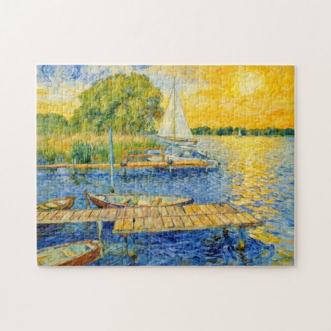 Puzzle Impressionist Lakeside Pier on the Wannsee with Bo (Horizontal)