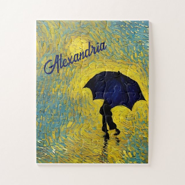 Puzzle Impressionniste Blue Child Umbrella Yellow Landcap (Vertical)