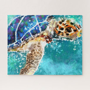 Puzzle Impressionniste Tortue de mer Tropical Nautique Tu