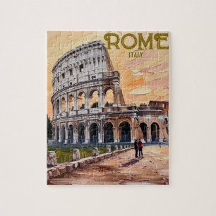 Puzzle Imprimable Rome Italie Colisée Voyage Art Vintage