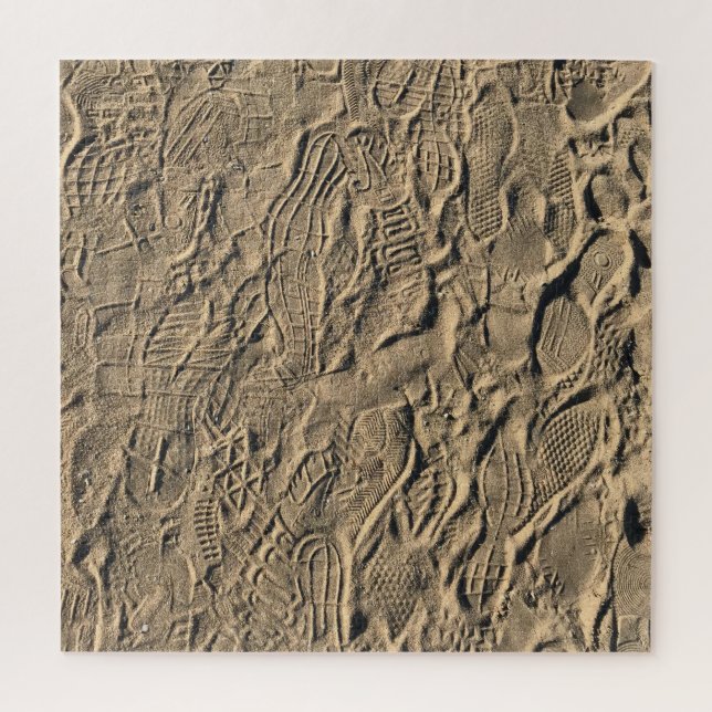 Puzzle Imprimantes de chaussures dans le sable (Vertical)