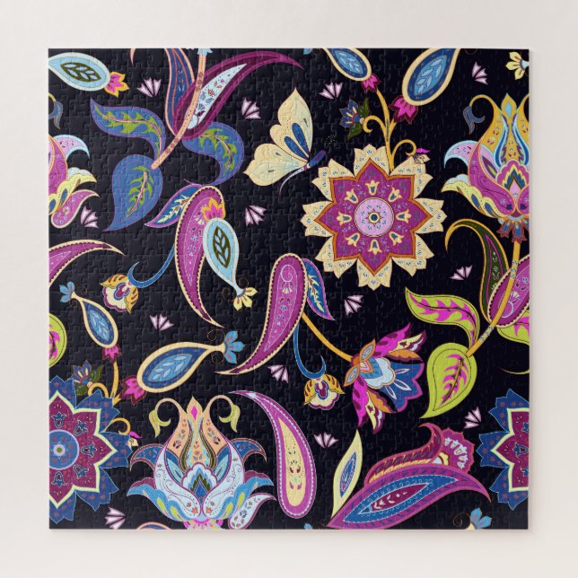 Puzzle Inde Paisley Ornement floral sans joint (Vertical)