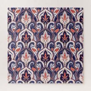 Puzzle Indian Paisley : Médaillon Floral Sans Seamless.