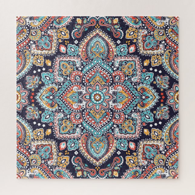 Puzzle Indian Paisley : Motif ethnique mandala (Vertical)
