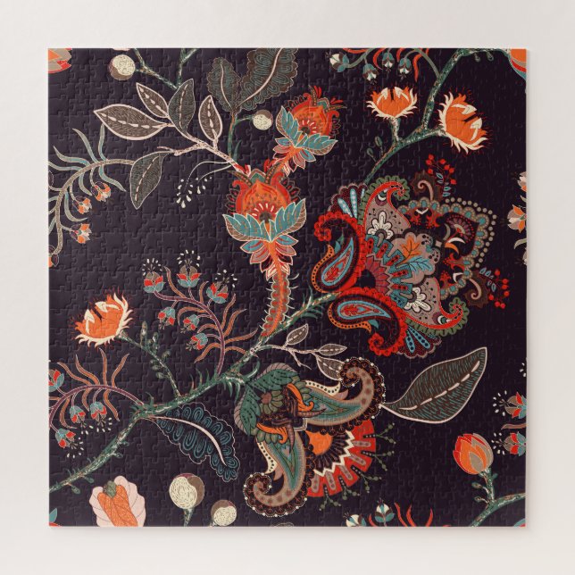 Puzzle Indien Floral Grande Nature sans joint (Vertical)