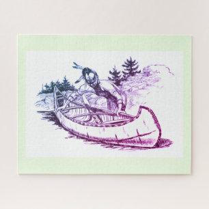 Puzzle Indien rouge avec canot