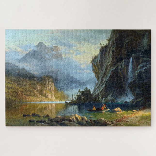 Puzzle Indiens Spear Fishing, Albert Bierstadt (Horizontal)