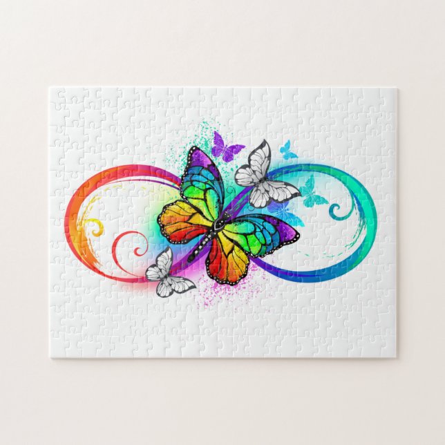 Puzzle Infini lumineux avec papillon arc-en-ciel (Horizontal)