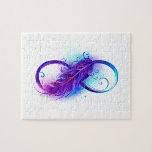 Puzzle Infinité avec plumes violettes