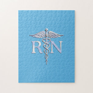Puzzle Infirmière autorisée RN Caduceus on Baby Blue