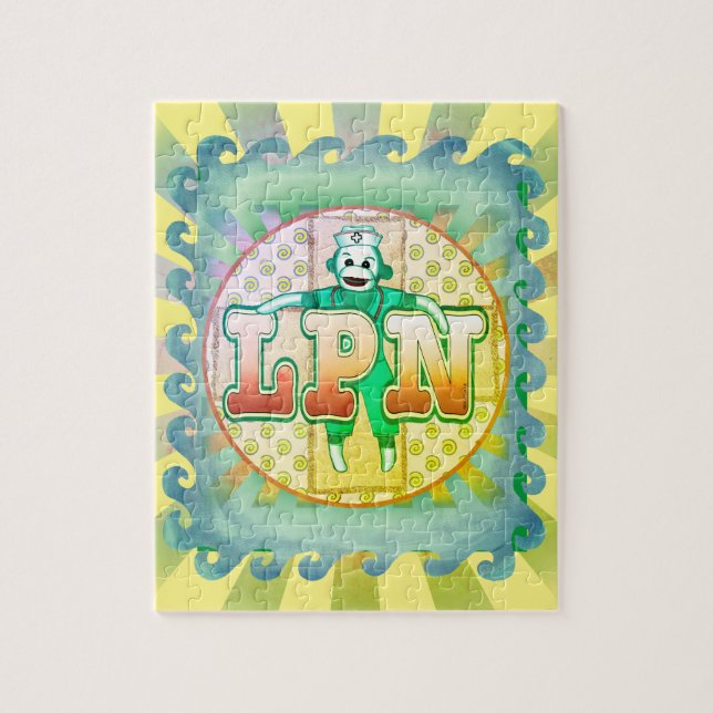 Puzzle Infirmière du LPN de singe-sock (Vertical)